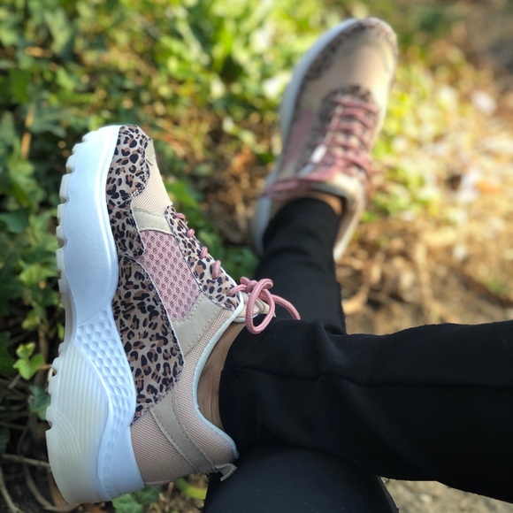 pink leopard print sneakers